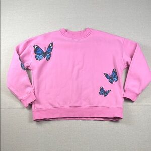 Yllw the label Sweatshirt with Blue Butterfly 
Size: Small
